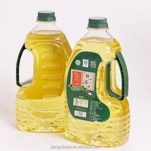 Toptan ekran baskı için etiket baskı ile 2L plastik yemeklik yağ şişe şeffaf PET vidalı kapak plastik kavanoz sirke