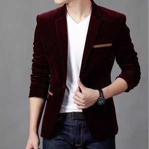 Frühling Kleidung Männer Mode Tops Slim Fit Blazer Casual Einfarbig Männlichen Anzüge Cord Single Button Einzigartige Langarm Jacken