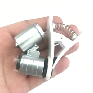 Microscopio con Aumento de 60x, Lupa <span class=keywords><strong>LED</strong></span> con Clip, <span class=keywords><strong>Micro</strong></span> Lente para Teléfonos Móviles Universales, Lupa de Bolsillo - Product Image 3