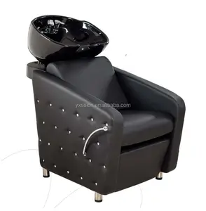 2017 क्लासिक यूरोपीय शैली काले शैम्पू कुर्सी के साथ क्रिस्टल बटन (DCA1004)