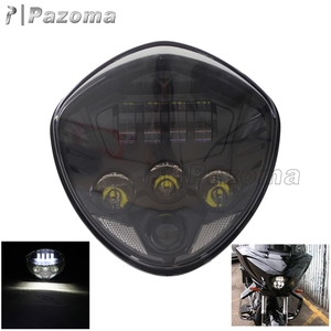 Phare LED de <span class=keywords><strong>moto</strong></span> en aluminium, 2007 w, Style puce noire, pour cruisoirs, 2016 - Product Image 1