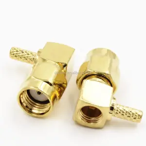 RP-SMA male crimp right angle connector for rg174 rg316 cable