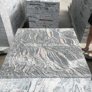 Ubin Batu Granit Alami Juparana Tiongkok dengan Permukaan Yang Dipoles