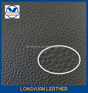 Asiento de coche de cuero de cuero de grano litchi en relieve de pvc para el sofá tapizado/coche barato tejido con nonwoven - Product Image 2