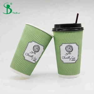 Tazas de café de papel con tapa, Logo personalizado Premium, <span class=keywords><strong>Vintage</strong></span>, desechable, 12Oz, 16Oz - Product Image 2