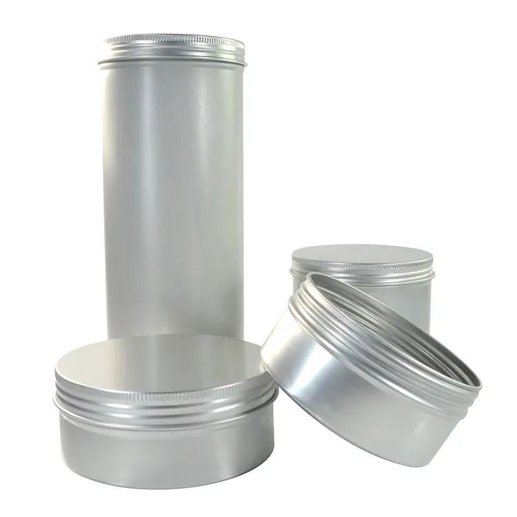 Best Verkopende Lege Aluminium Blikken 150G 200G 250G 350G 1000G Baard Olie Haar Wax Zilver Aluminium Crème Pot