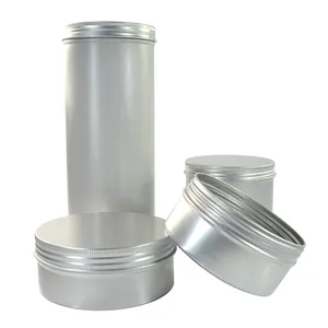 Best selling empty aluminum tin 150g 200g 250g 350g 1000g beard oil hair wax silver aluminum cream jar