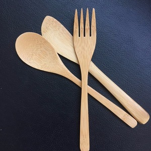 Promotional biodegradable bamboo cutlery spoon fork and <strong>knife</strong> <strong>set</strong> - Product Image 3