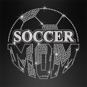 Su misura mamma vita calcio Hot Fix strass trasferimenti di strass disegni per magliette all'ingrosso
