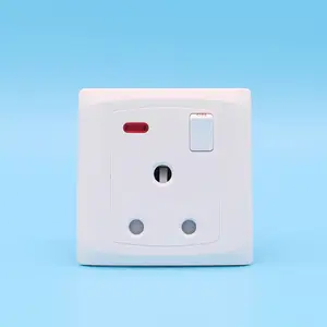 British standard wall socket with light electrical 15A wall k socket switch