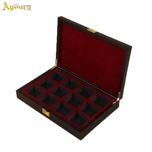 Cerradura de metal de lujo, caja de concha de madera, 23x14x5cm - Product Image 3