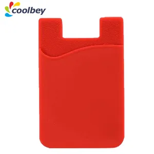 Silicone Stick On Cell Phone Wallet With Pocket With Credit Card Id Business Card