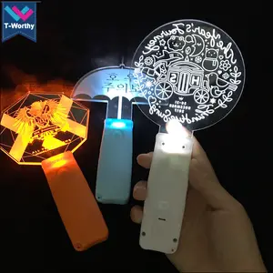 Barang Konser Jepang Tongkat Lampu Berkedip Led Kustom Logo Kpop Ukiran Laser