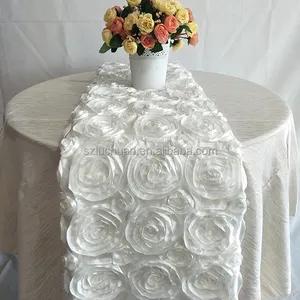 Atacado rosete de casamento decoração de flor branca corredor de mesa