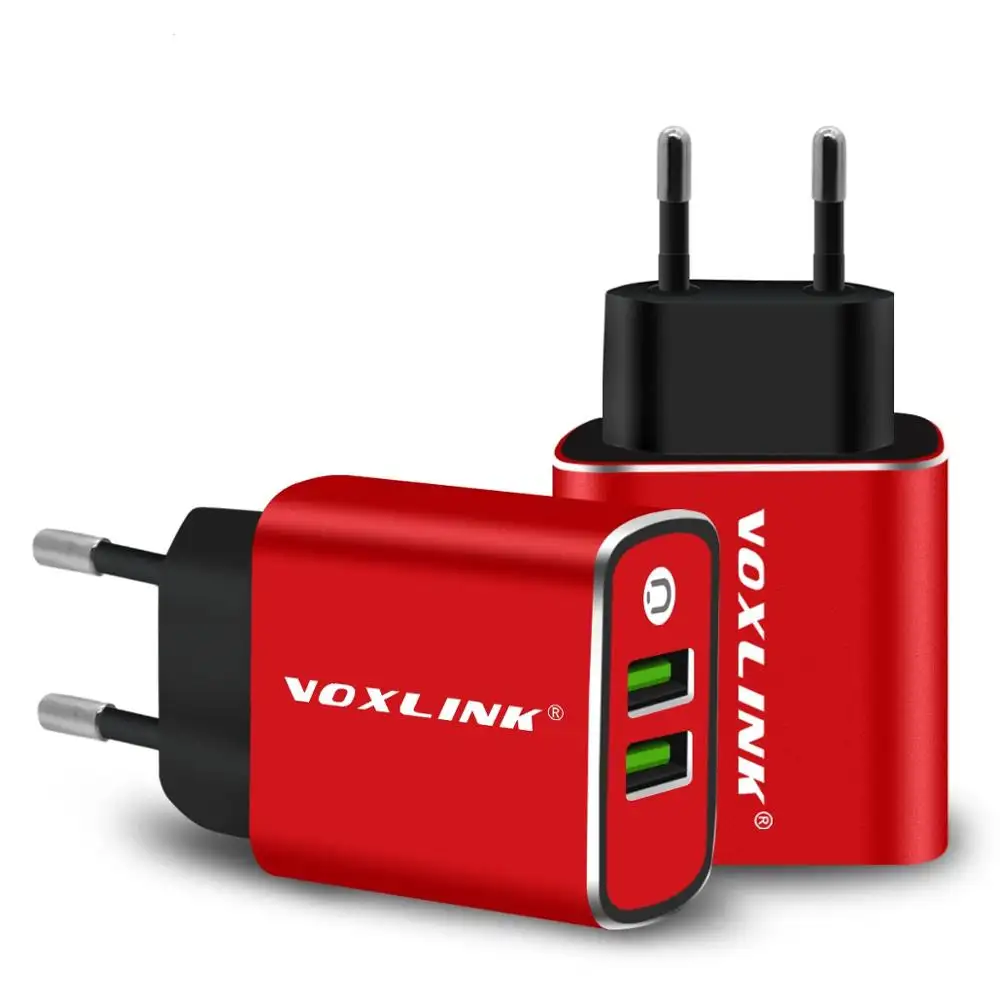 VOXLINK USB 충전기 듀얼 포트 24W 벽 콘센트 충전기 알루미늄 합금 벽 플러그 EU 충전기, 배터리 및 전원 공급 장치