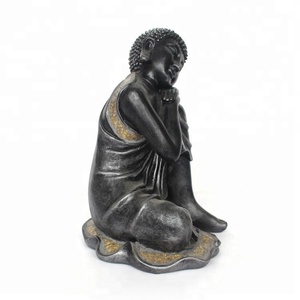 Acheter <span class=keywords><strong>statue</strong></span> de bouddha de couchage taille réelle en résine noire pour jardin