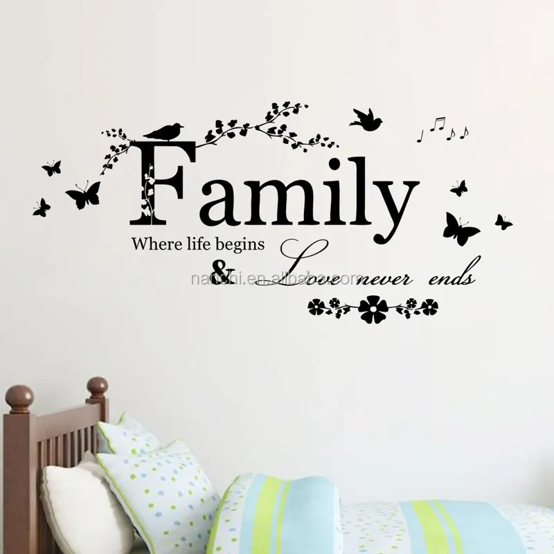 English Family carved living room bedroom wall stickers wholesale trade removable waterproof home decor Hot 2016 New ZY8346
