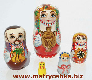 Matryoshka Babushka ตุ๊กตาแฟชั่นสำหรับผู้หญิง,ตุ๊กตาไม้ซ้อนกันชุดของขวัญตกแต่งบ้านของสะสม5ชิ้น - Product Image 2
