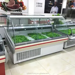 Réfrigérateur vitrine commerciale de supermarché, présentoir pour aliments cuits, comptoir d'exposition deli à vendre,