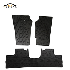 Noir Tous Les Temps Tapis De <span class=keywords><strong>Sol</strong></span> Avant et Arrière Étage <span class=keywords><strong>Liner</strong></span> pour 4 Porte 07-12 Jeep Wrangler Maiker - Product Image 1