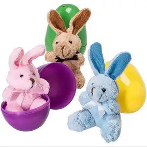 Ostereier gefüllt mit Plüsch Osterhasen Kaninchen 15er Pack Überraschung seier mit Spielzeug in Great Party Bag Gefüllte Party Geschenk