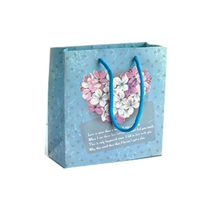 ropa de Boutique de regalo de embalaje de cartón de la corbata de moño decoración azul bolsa de papel con asa de cuerda - Product Image 3