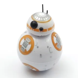 Molinillo de hierbas de plástico barato de 2 "y 3 piezas, con contenedor de almacenamiento BB8 con caja de regalo negra