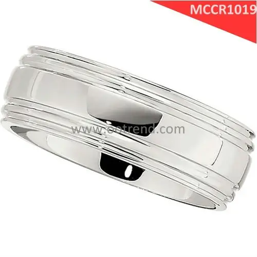 cobalt chrome molybdenum rings for men,with grooved and shiny polished finish