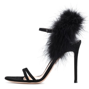 Sexy Delle Signore di Estate 2018 Strappy Delle Donne Open Toe Tacco Alto Scarpe Partito Nero Da Sera Pattini di Vestito <span class=keywords><strong>Blu</strong></span> Tacchi Splendida Pelliccia di <span class=keywords><strong>sandali</strong></span> - Product Image 5