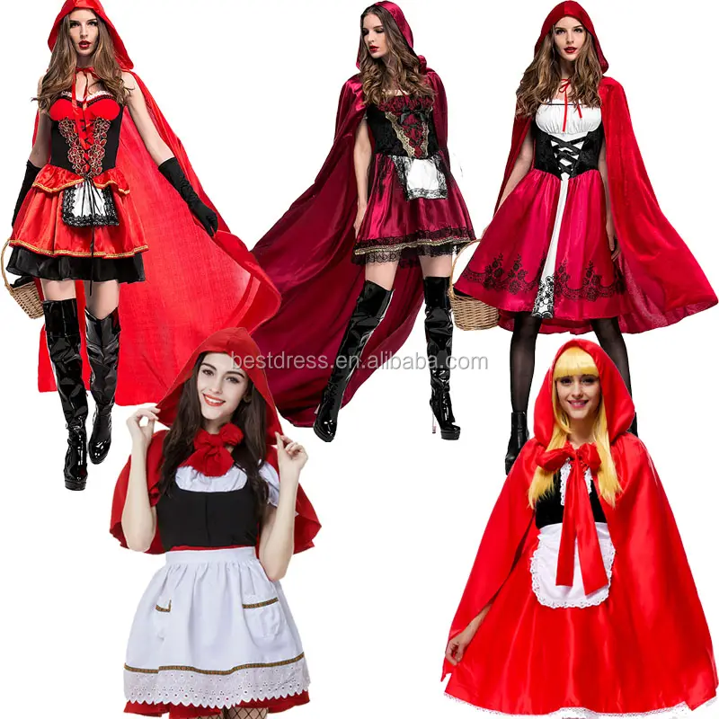 Walson-Disfraz de cuento de hadas para mujer, vestido de fantasía con capucha roja