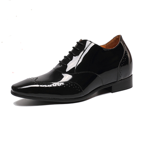 Tacón oculto de cuero hecho a mano zapatos con elevador de altura - Product Image 1