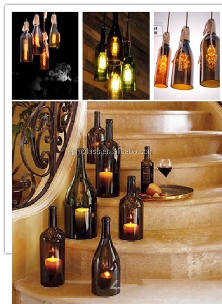 Recycelter Glas-Weinflaschen-Kerzenhalter