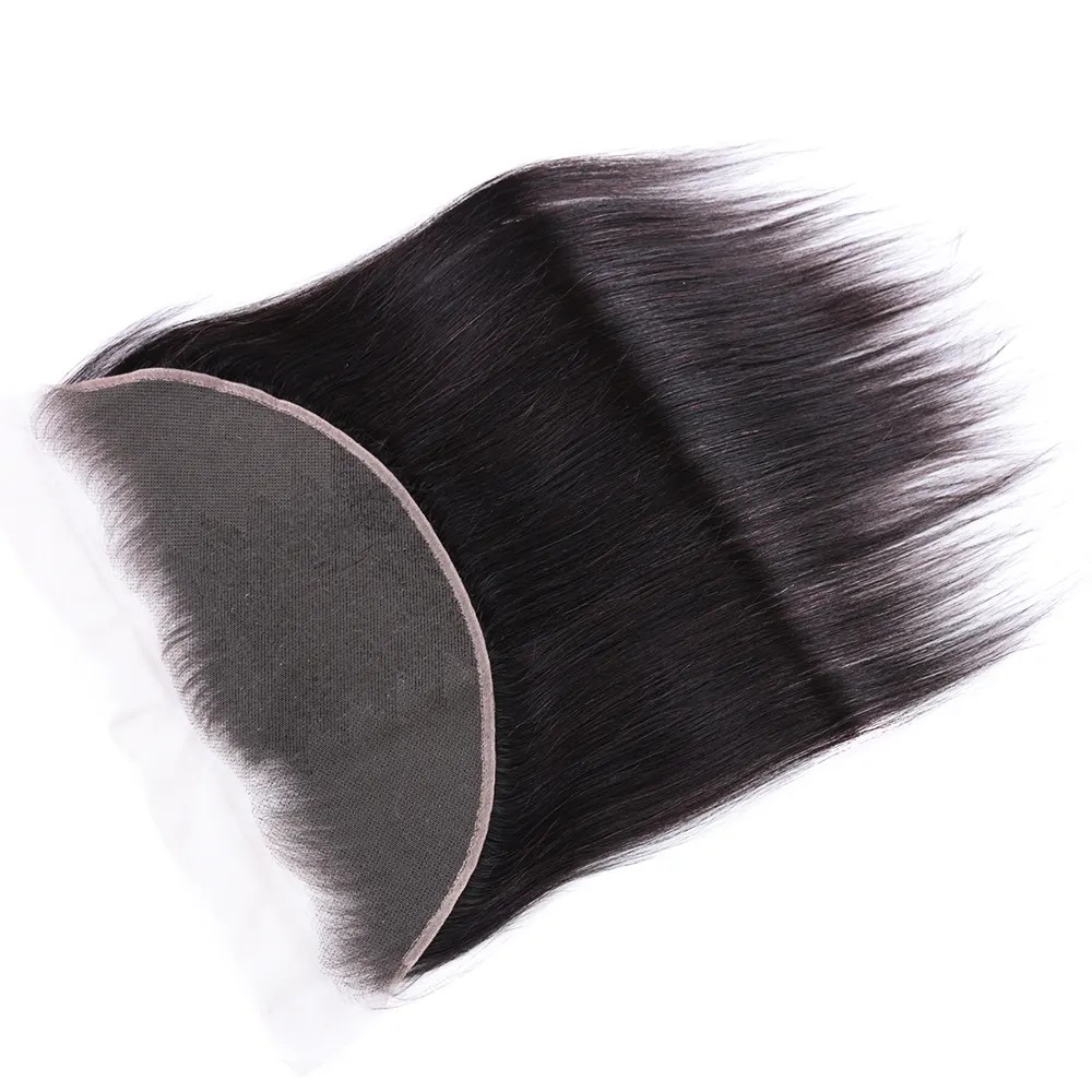 Frontal dantel düz 13x6 İsviçre dantel kapatma ön koparıp perulu İnsan saç siyah kadınlar için