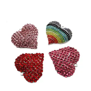 Colgante de corazón con diamantes de imitación de arcoíris, para San Valentín, collar