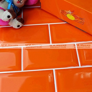 Giải phóng mặt bằng Trung Quốc 3 "x 6" vát tàu điện ngầm gốm cam tường gạch cho phòng tắm nhà bếp hiện đại Thiết kế - Product Image 2