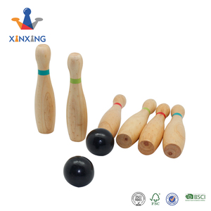 Jeu de quilles en bois naturel pour enfants et adultes avec 10 quilles - Product Image 3