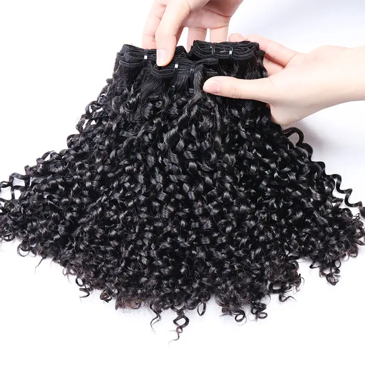 Aosun Cheap Brazilian Hair 3 bundles,Fumi Pissy Curls Human Hair, Virgin Big Pixie Curls Human Hair