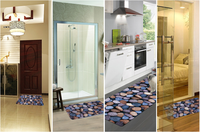 Tapis de porte d'entrée imprimé à rayures, pour couloir ou cuisine, vestibule