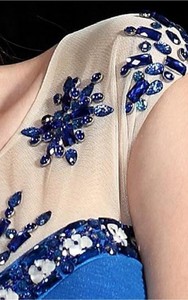 Vestido Azul con Lentejuelas y Bordado a Mano, Corte Imperio, para Ocasiones Especiales, Ropa Formal de Noche para Mujer - Product Image 5