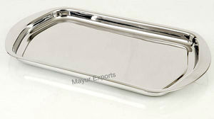 Plateau de service ovale en acier inoxydable, finition miroir, plateau à nourriture polyvalent pour les collations, les desserts, le thé, le café, l'hôtel, le restaurant - Product Image 2