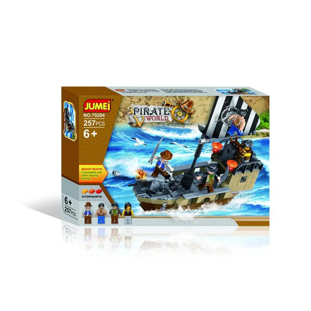 Diy Educatief Plastic Bouwsteen Speelgoed Piratenschip