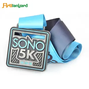 Sublimatie Trofeeën En Medailles Sport Manufactur Custom Gepersonaliseerde Metalen Goud Zilver Brons Award 5K Run Medaille