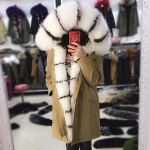 Nuovissimo Cappotto Invernale alla Moda 2018 con Fodera in Vera Pelliccia di Coniglio Rex per Ragazze - Product Image 5