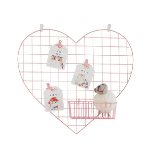 Nhà Cung Cấp Trung Quốc Trang Trí Trái Tim Treo Tường Kim Loại Dây Memo Bưu Thiếp Hiển Thị Tạp Chí - Product Image 1