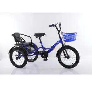 2023 Dikesen WZY 2021 16 inch single speed children folding adult tricycle / trike / three wheel cheap kids tricycle bike for sale