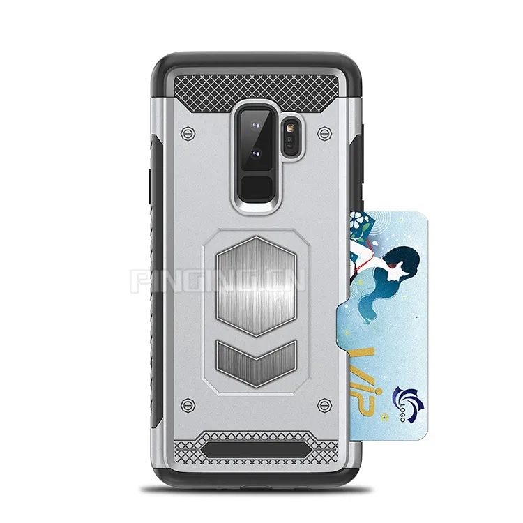 Armor magnetic car mount card slot holder case for xiaomi pocophone f1 ,mobile phone cover