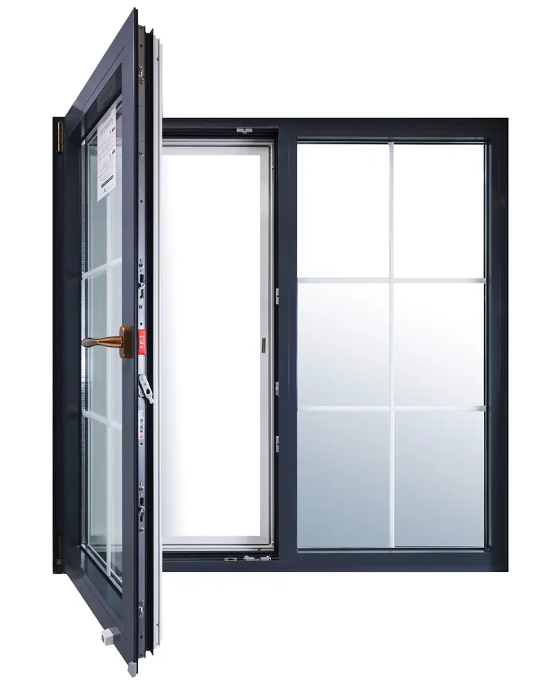 Dual action Aluminum windows tilt&turn and in-swing style with grill interior windows with AAMA/NFRC Certification