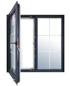 MYLCH nfrc certification interior windows with aama dual action aluminum windows swing style with grill