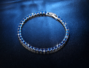 Pulsera <span class=keywords><strong>de</strong></span> Estilo Simple Chapada en Oro Blanco <span class=keywords><strong>de</strong></span> 18k, Joyería <span class=keywords><strong>de</strong></span> Lujo para Mujer, Pulsera <span class=keywords><strong>de</strong></span> Tenis con Circonitas Cúbicas Austriacas - Product Image 6