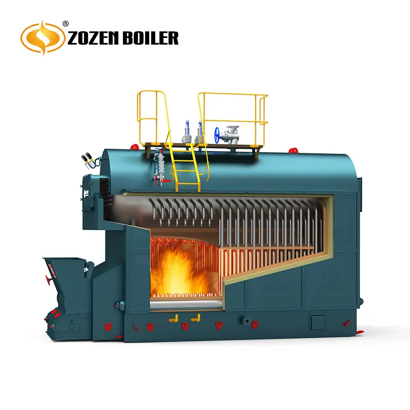 ZOZEN Brand 2Ton Biomass Paddy Industrial Uap Boiler Sekam Feed